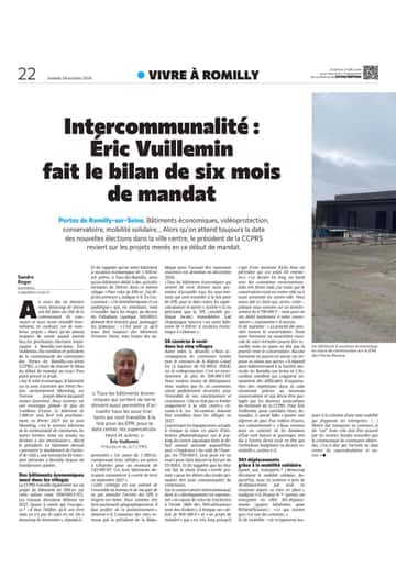 Intercommunalité : Éric Vuillemin fait le bilan de six mois de mandat