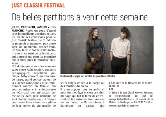 JUST CLASSIK FESTIVAL : De belles partitions à venir cette semaine