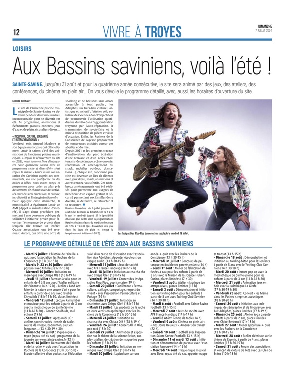 Aux Bassins saviniens, voilà l'été !