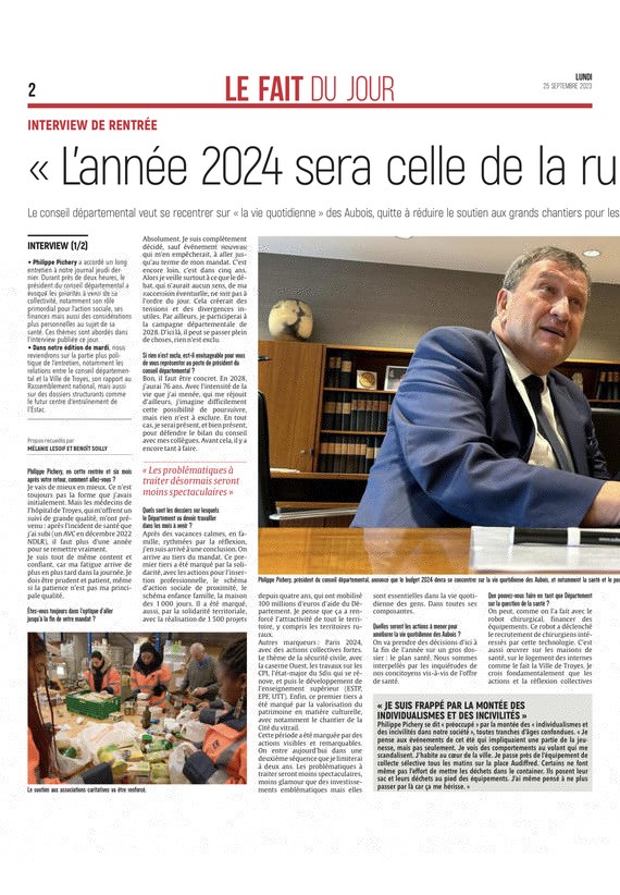 L'année 2024 sera celle de la rupture, on va revoir nos priorités