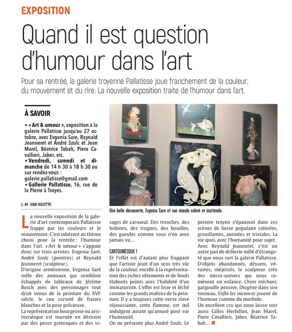 Galerie Palatisse : Quand il est question d’humour dans l’art