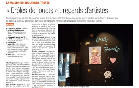 « Drôles de jouets », regards d’artistes à la Maison du boulanger