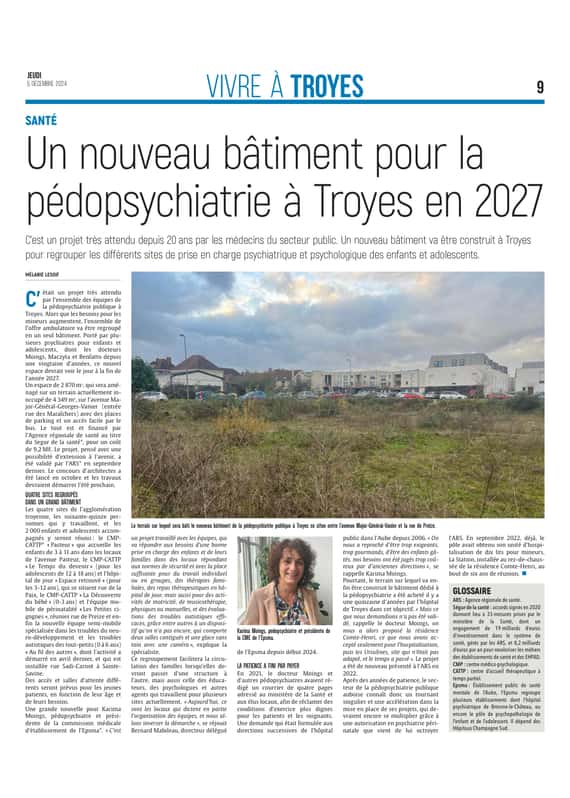 Un nouveau bâtiment pour la pédopsychiatrie à Troyes en 2027