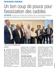 Un bon coup de pouce pour l’association des cadoles de Champagne