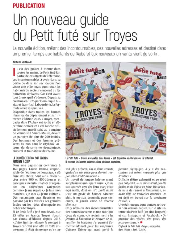 Un nouveau guide du « Petit futé » sur Troyes.