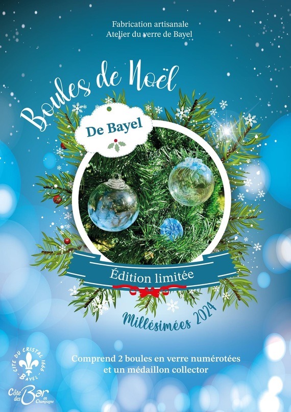 Réservez vos boules de Noël de l'atelier du verre de Bayel.