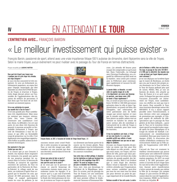 « Le Tour de France, le meilleur investissement qui puisse exister »