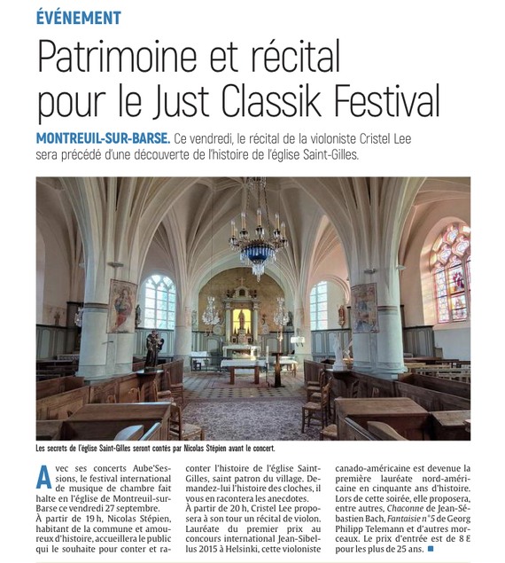 Patrimoine et récital pour le Just Classik Festival