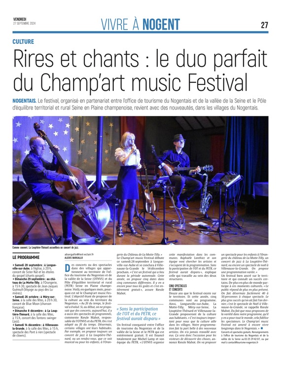 Rire et chants : le duo parfait du champ'art music Festival