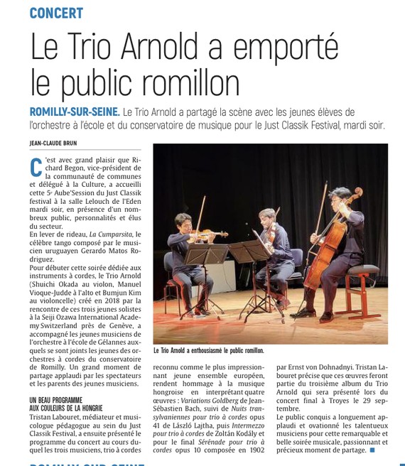 Le Trio Arnold a emporté le public romillon