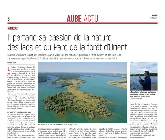 Il partage sa passion de la nature, des lacs et du Parc de la forêt d’Orient