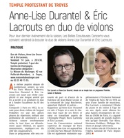 Anne-Lise Durantel & Éric Lacrouts en duo de violons