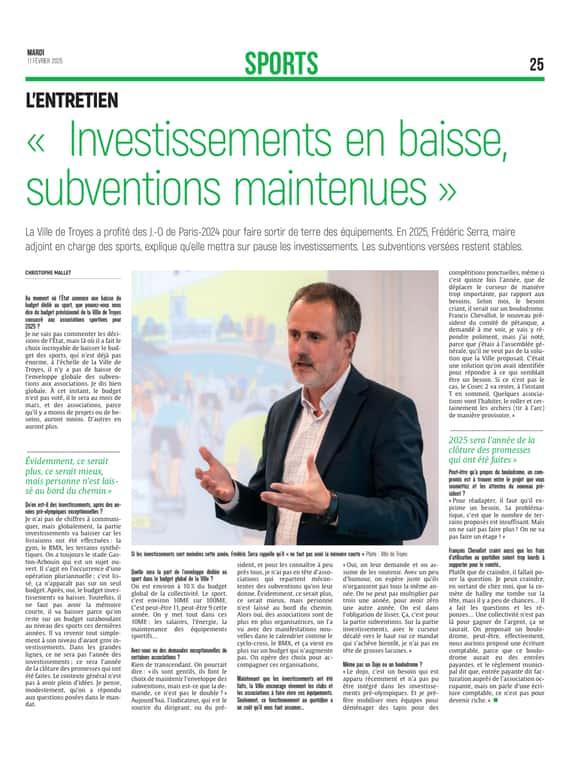 « Investissements en baisse, subventions maintenues »