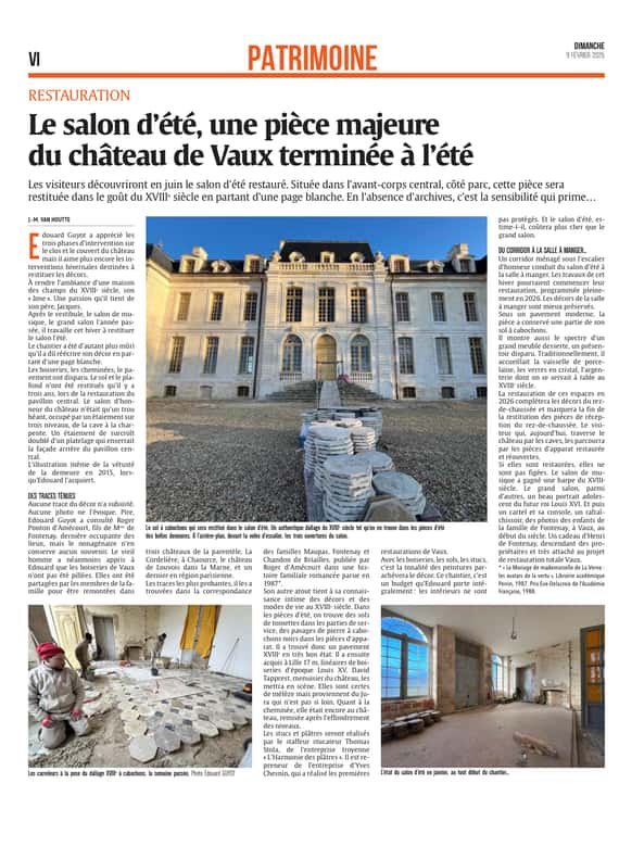 Un salon d'été, une pièce majeure du château de Vaux terminée à l'été