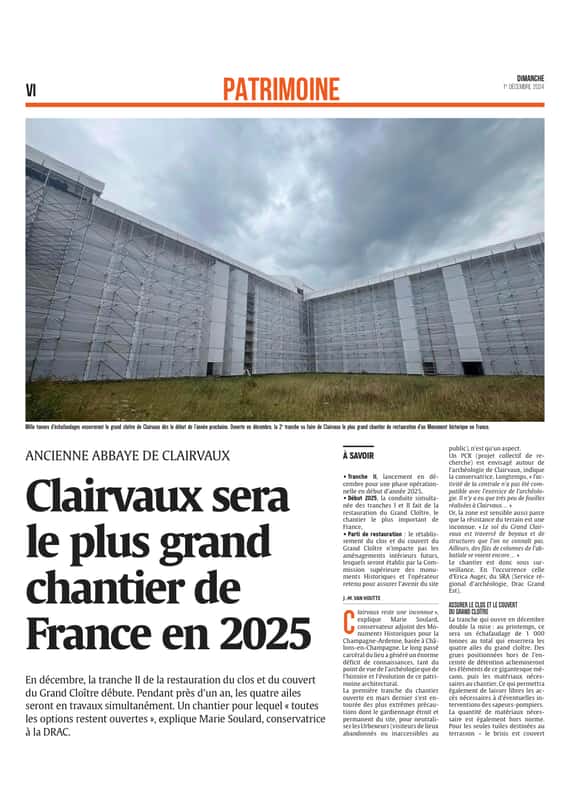 En 2025, Clairvaux sera le plus grand chantier de France