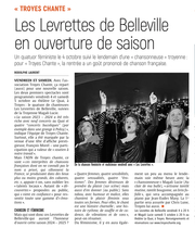 Les Levrettes de Belleville en ouverture de la nouvelle saison