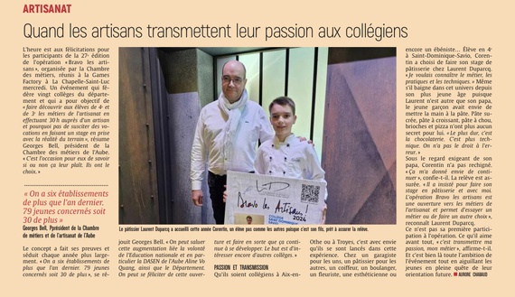 Quand les artisans transmettent leur passion aux collégiens.