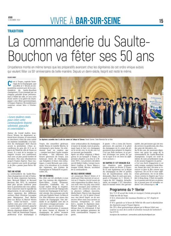 La commanderie du Saulte-Bouchon champenois fêtera ses 50 ans