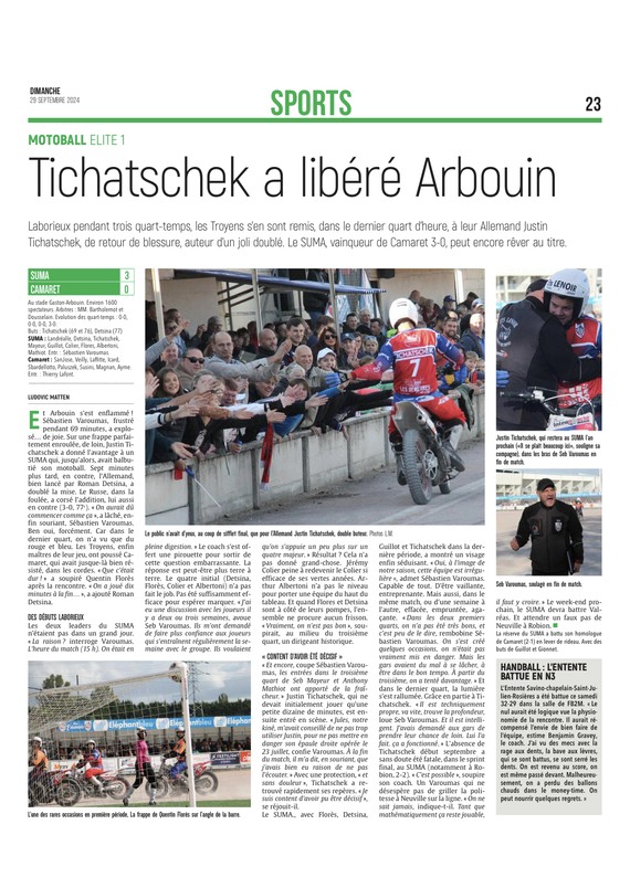 Tichatschek libère Gaston-Arbouin