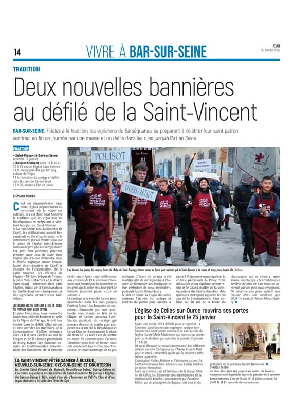 Saint-Vincent : deux nouvelles bannières rejoindront le défilé ce vendredi