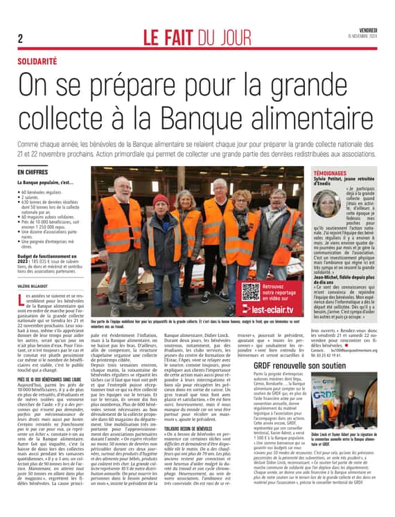 Tout savoir sur la prochaine grande collecte de la Banque alimentaire