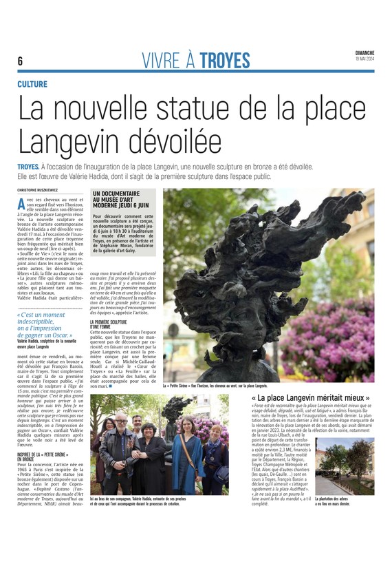 La nouvelle statue de la place Langevin dévoilée