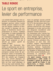 Le sport en entreprise levier de performance