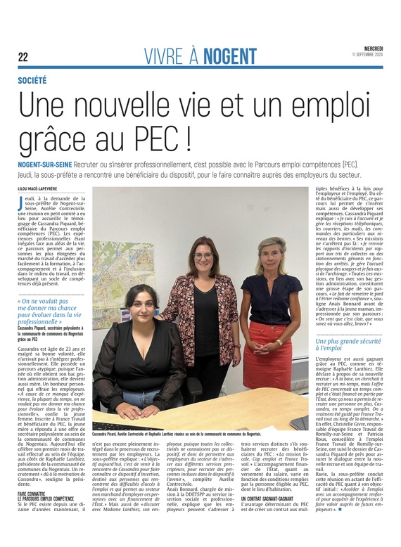 Une nouvelle vie et un emploi grâce PEC.