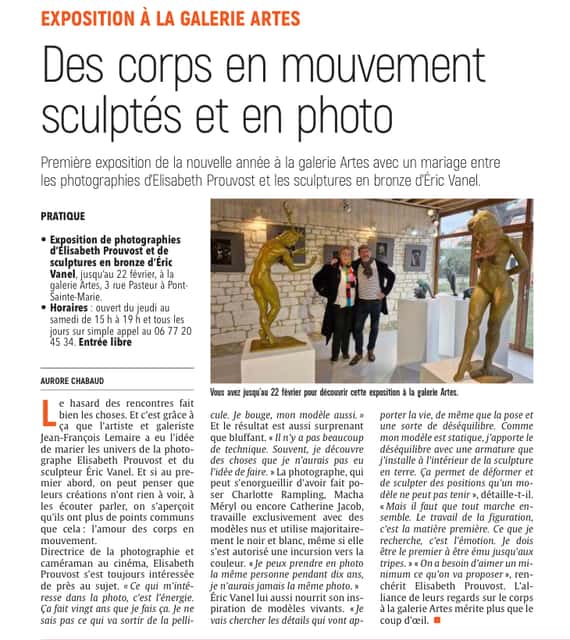 Des corps en mouvement sculptés et en photo à la galerie Artes