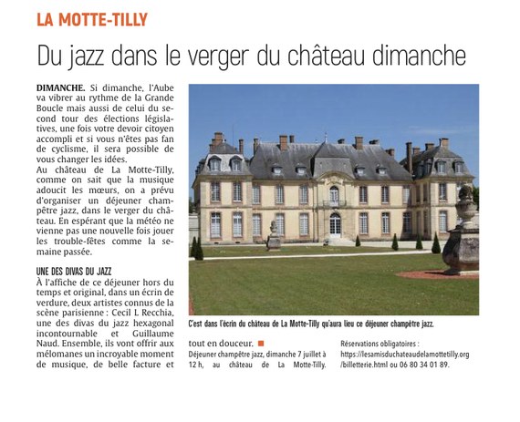 Du jazz dans le verger du château de La Motte-Tilly