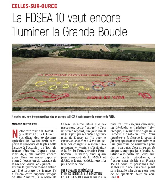 La FDSEA 10 veut encore illuminer la Grande Boucle.