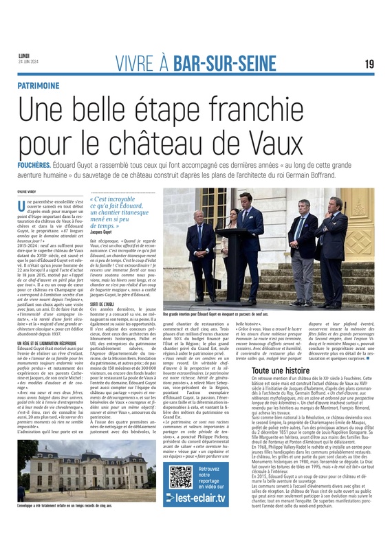 Une belle étape franchie pour le château de Vaux