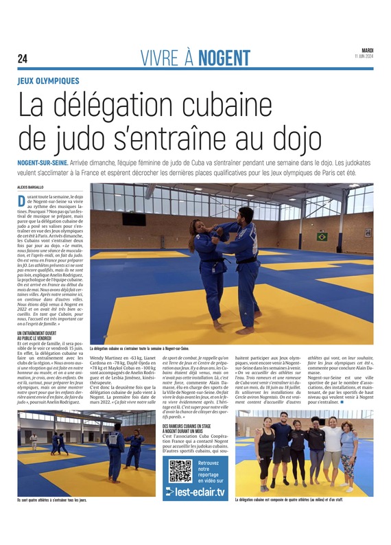 La délégation cubaine de judo s’entraîne au dojo