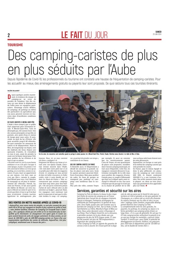 Des camping-caristes de plus en plus séduits par l’Aube