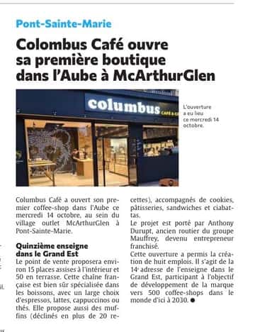 Colombus Café ouvre sa première boutique dans l'Aube à McArthurGlen