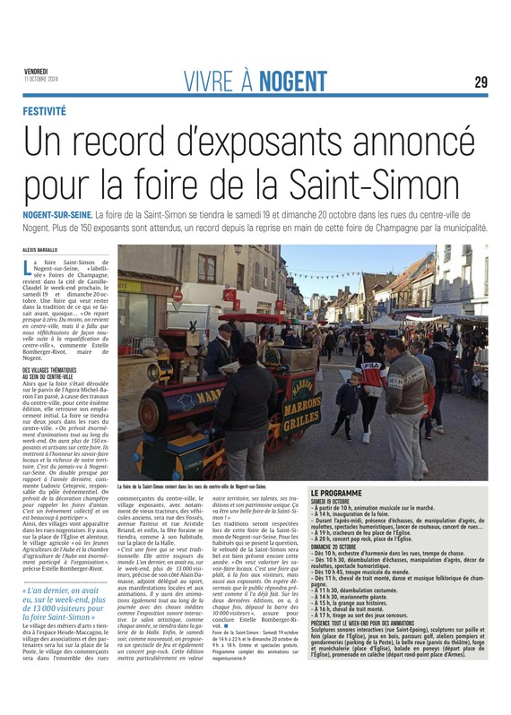 Un record d’exposants annoncé pour la foire de la Saint-Simon