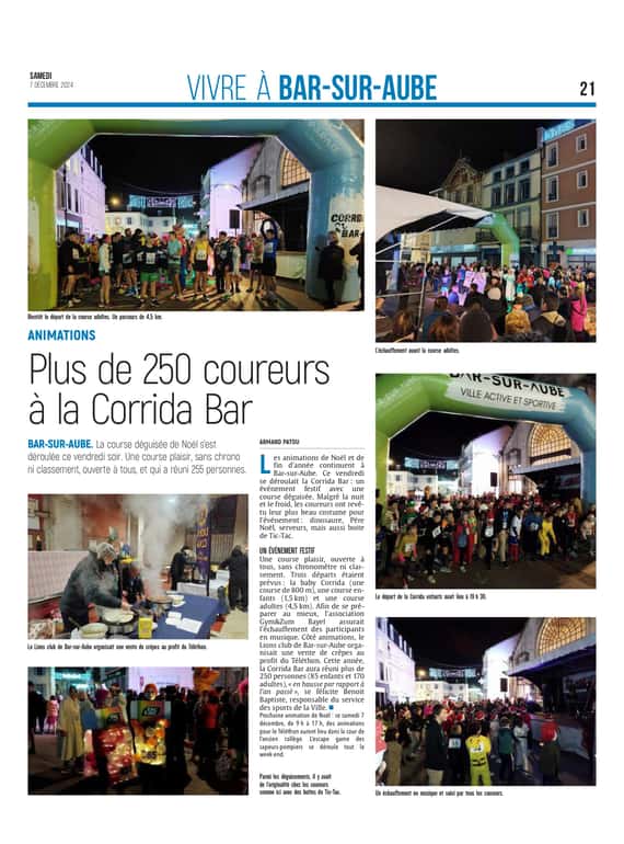 Plus de 250 coureurs à la Corrida Bar de Bar-sur-Aube.