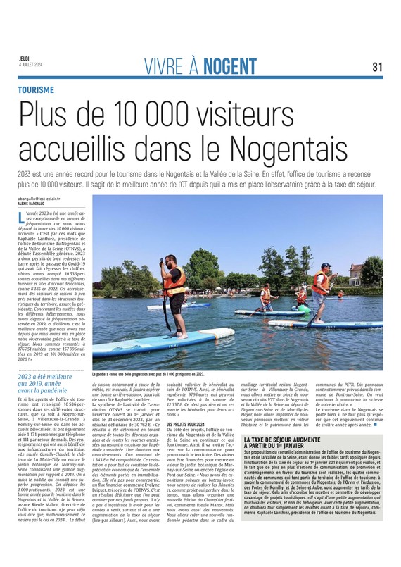 Plus de 10 000 visiteurs accueillis dans le Nogentais en 2023