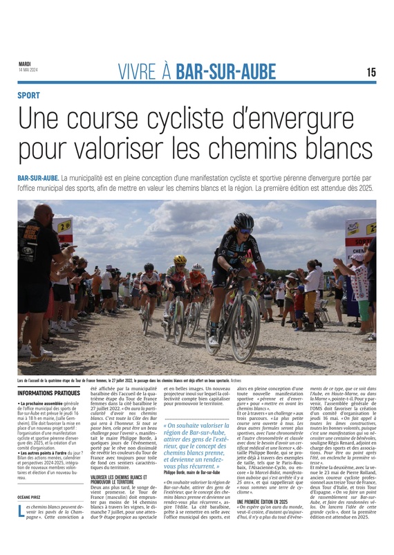 Une cyclo-sportive d’envergure pour valoriser les chemins blancs