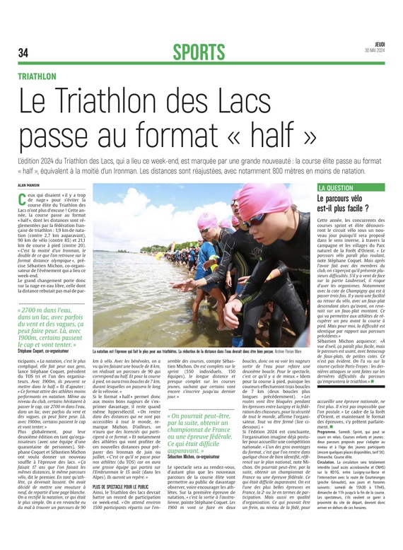 Le Triathlon des Lacs passe au format « half »