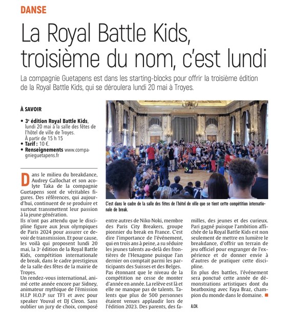 La Royal Battle Kids, troisième du nom, c’est lundi