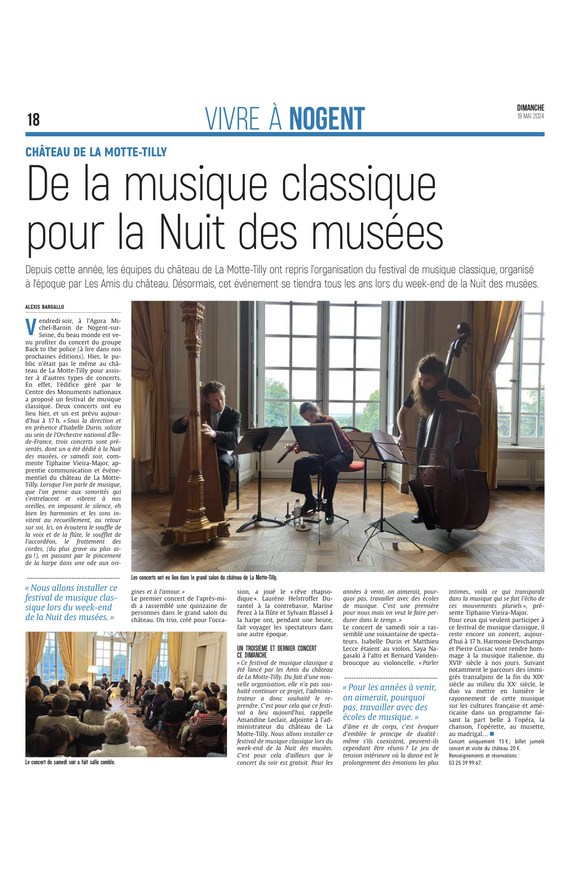 De la musique classique pour la Nuit des musées au château de La Motte-Tilly