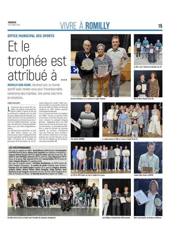 Et le trophée est attribué à...