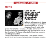 Une expo et un concert piano/basse ce vendredi à la galerie Pallatisse.