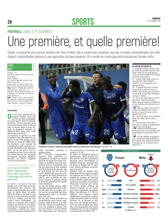 Première (et belle) victoire de la saison pour l’Estac face à Metz !