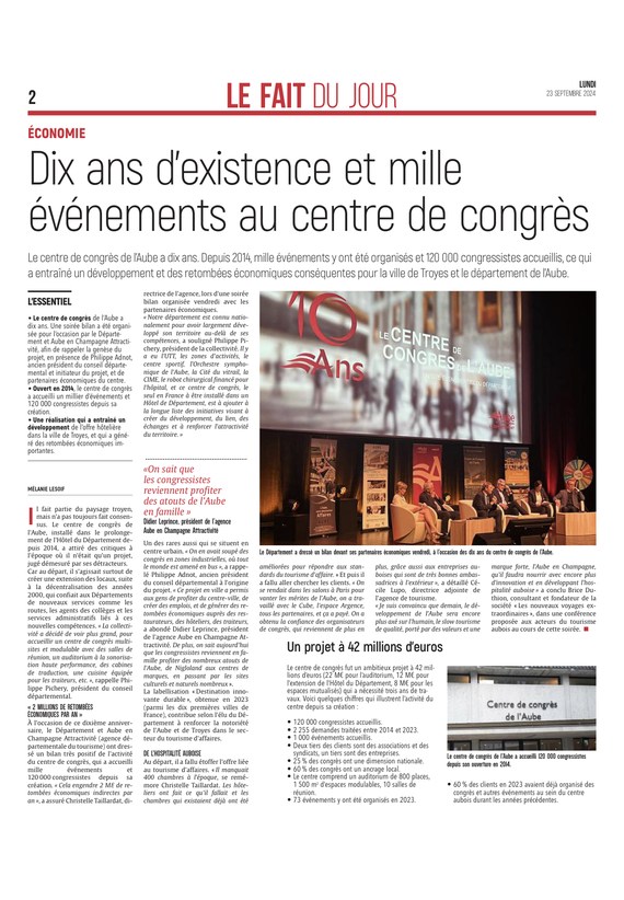 Dix ans d’existence et mille événements au centre de congrès de l’Aube