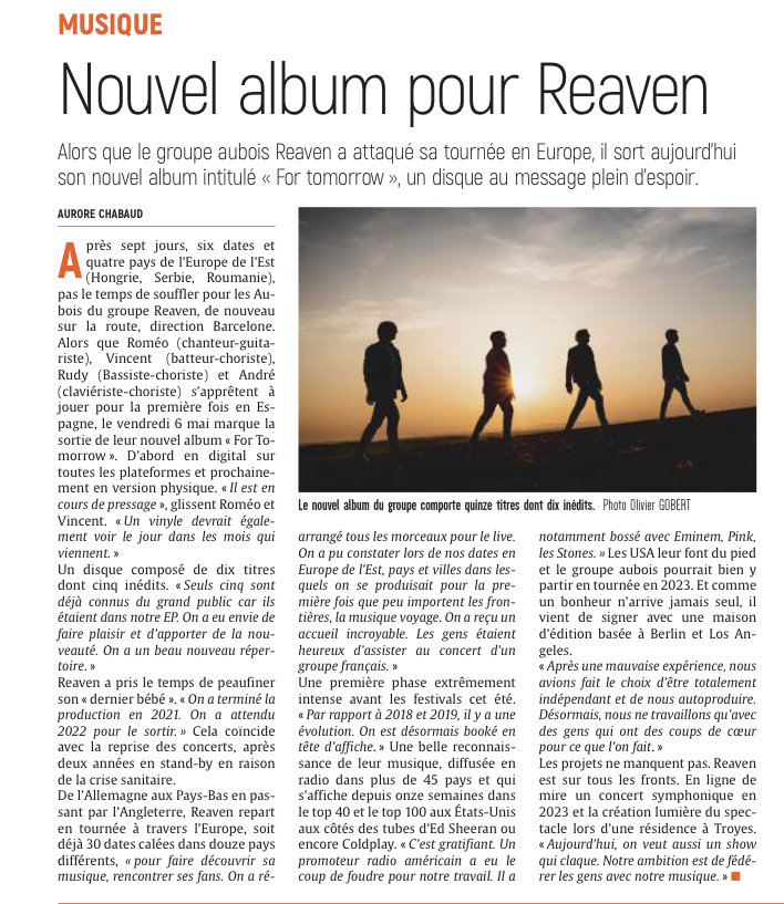 Nouvel album pour Reaven.