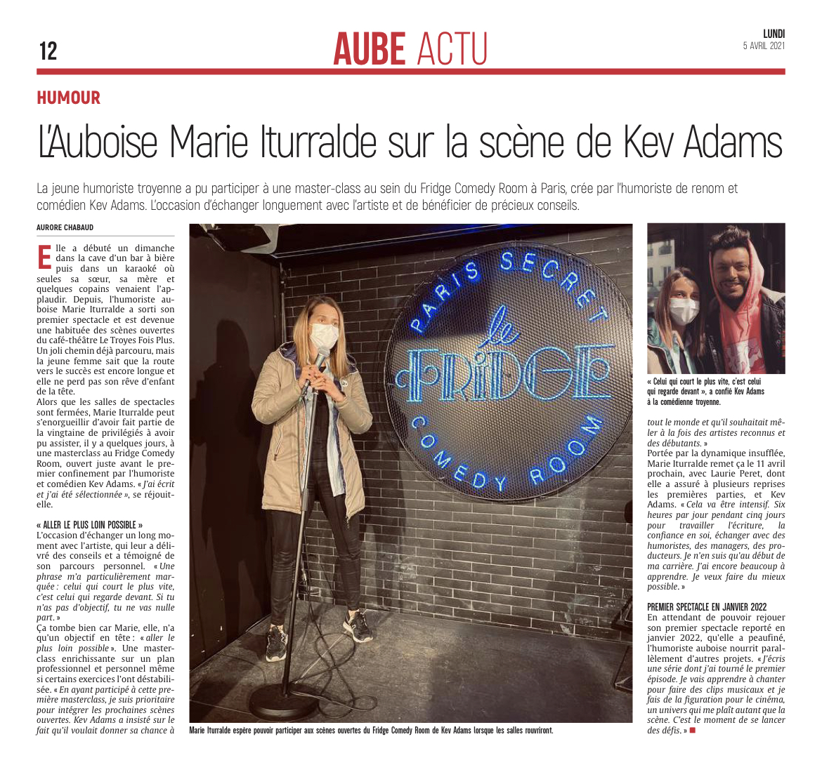 Pépite AUBASSADEURS, Marie Iturralde en Master Class avec Kev Adams