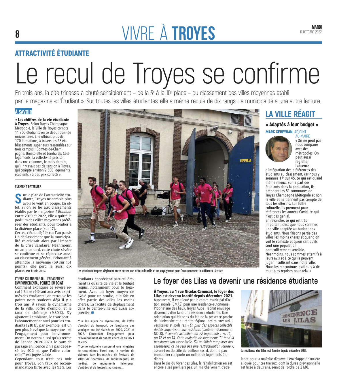 Le recul de Troyes se confirme.