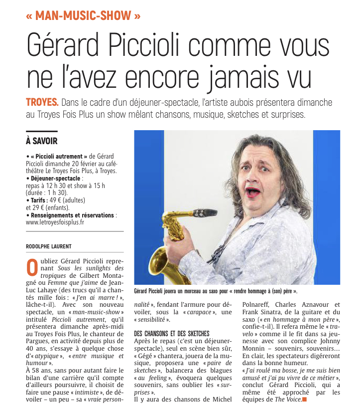 Gérard Piccioli comme vous ne l'avez jamais vu.